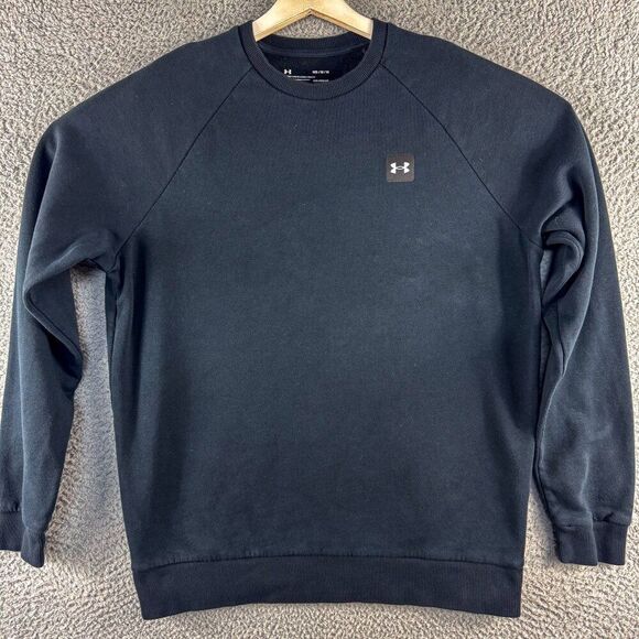 Under‎ Armour Sweatshirt Mens Medium Black Coldgear Loose Outdoor Gym Running - Picture 1 of 16
